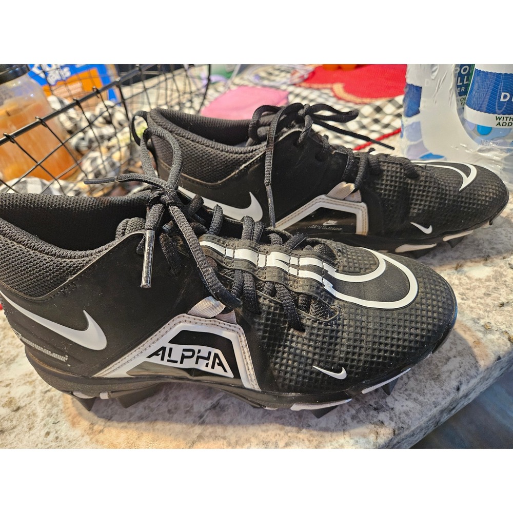 Nike Alpha Menace Shark 3 Football Cleats Black White CV0581-001 Kids 5.5Y